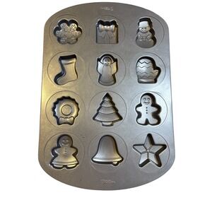 Wilton Holiday Cookie Mold Sheet Baking Pan Christmas Shapes Snowflake Bell Tree